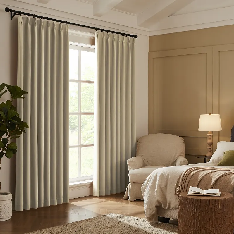 Cream White Velvet Chenille Curtain