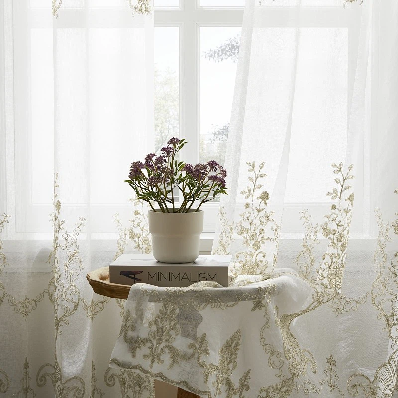 French Retro Heavy-duty Embroidered Gauze Curtain best