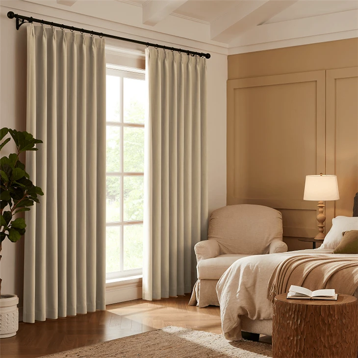 Cream White Velvet Chenille Curtains